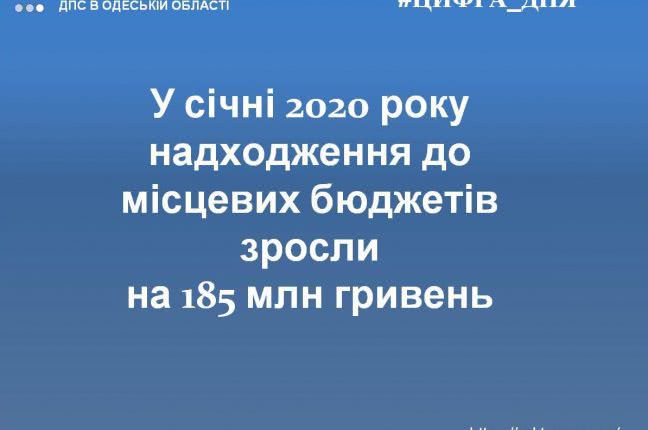 Одесчина: в январе поступления в местные бюджеты выросли на 185 млн гривен
