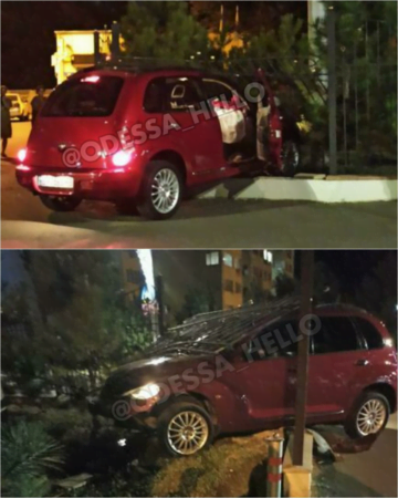 В одесском поселке Авангард дама за рулем снесла забор