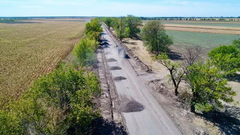 В Одесской области ремонтируют трассу Т-16-32 КПП «Новые Трояны» Кубей (фото)