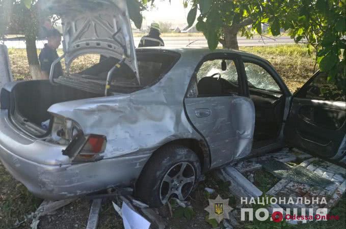 Под Одессой легковушка протаранила забор кладбища и врезалась в дерево