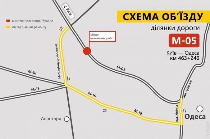 До утра пятницы участок трассы Одесса-Киев перекроют