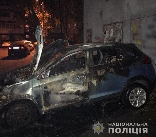 Ночью на Сегедской подожгли иномарку (фото)