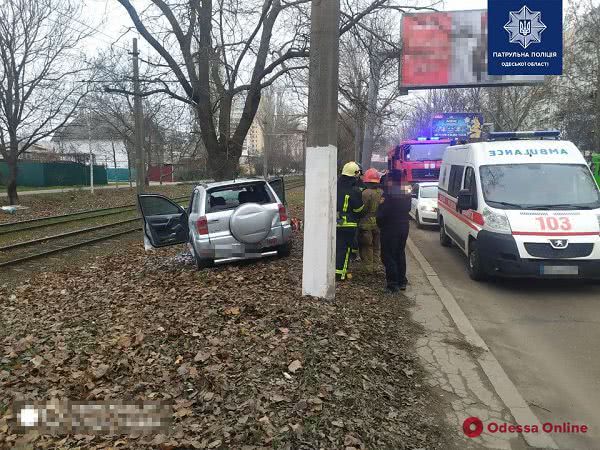 На поселке Котовского автомобиль врезался в дерево — водитель погиб