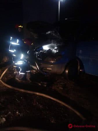 В Подольске вспыхнул микроавтобус