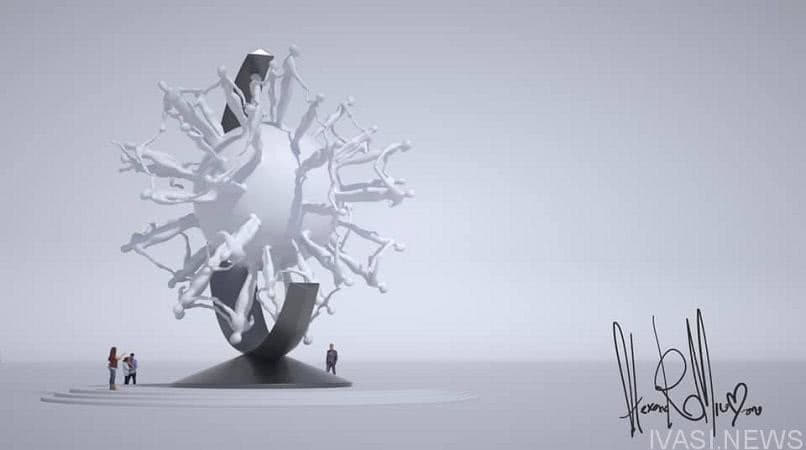 Одесский скульптор опубликовал эскиз монумента, который планирует установить в Дубае