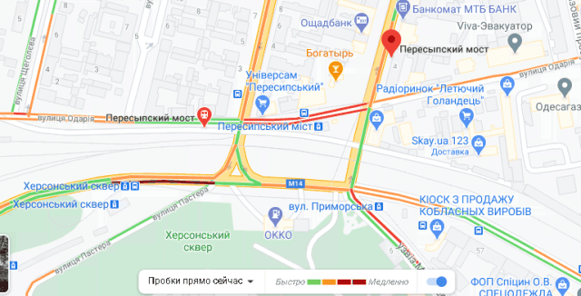 Традиционные пятничные пробки отмечаются на всех ключевых транспортных развязках Одессы