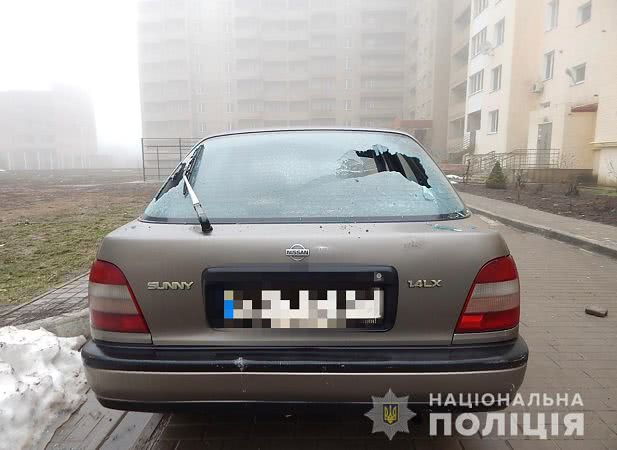 Под Одессой женщина громила припаркованные автомобили, фото