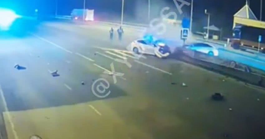 Появилось видео смертельного ДТП «Приуса» одесских патрульных с авто полицейских из Винницы