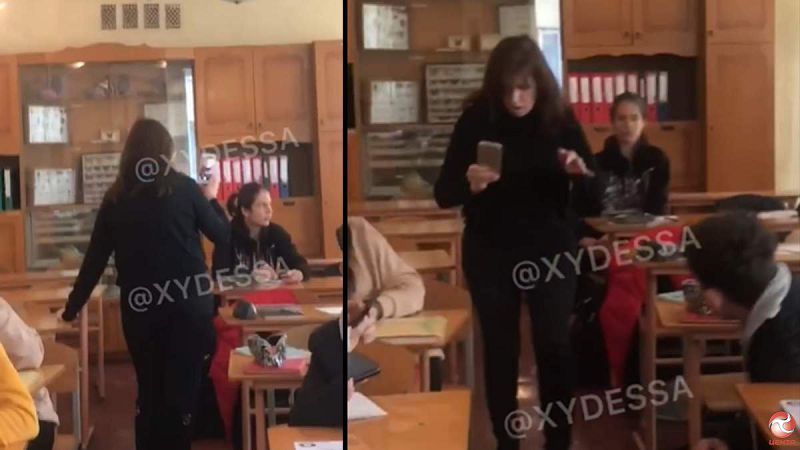 В Одессе во время урока школьник забрызгал из баллончика учительницу: видео