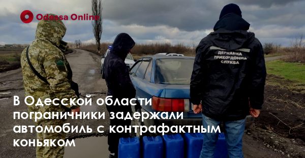 В Одесской области пограничники задержали автомобиль с контрафактным коньяком