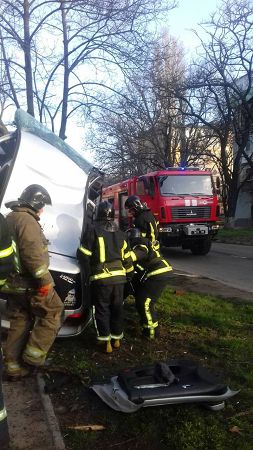 Не справился с управлением: на Черемушках автомобиль повис на дереве