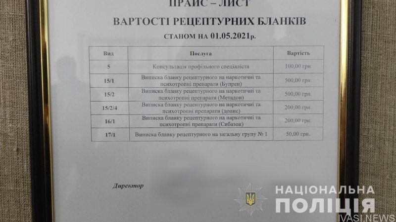 Врачи частной клиники в Одессе торговали рецептами на наркопрепараты