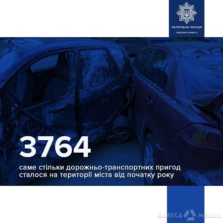 С начала года в Одессе случилось 3764 дорожно-транспортных происшествия