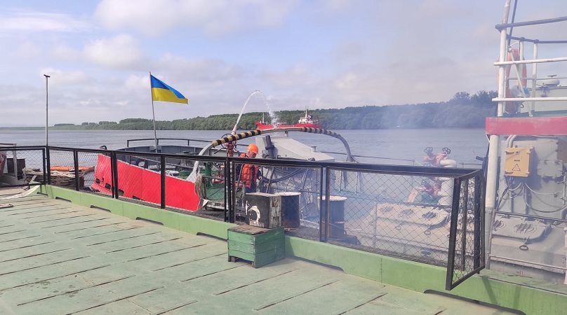 Возгорание контейнера и разлив топлива в Дунай: в порту Рени провели учения