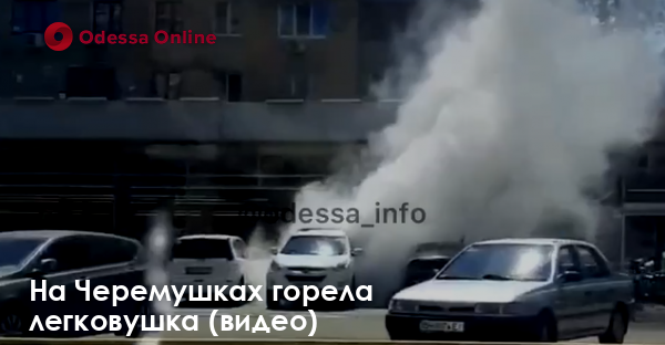 На Черемушках горела легковушка (видео)