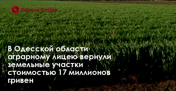 В Одесской области аграрному лицею вернули земельные участки стоимостью 17 миллионов гривен