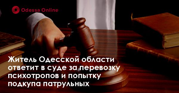 Житель Одесской области ответит в суде за перевозку психотропов и попытку подкупа патрульных