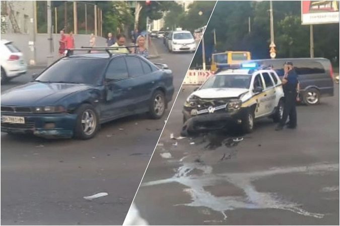 Вчера на Балковской в ДТП попал патрульный автомобиль Нацгвардии