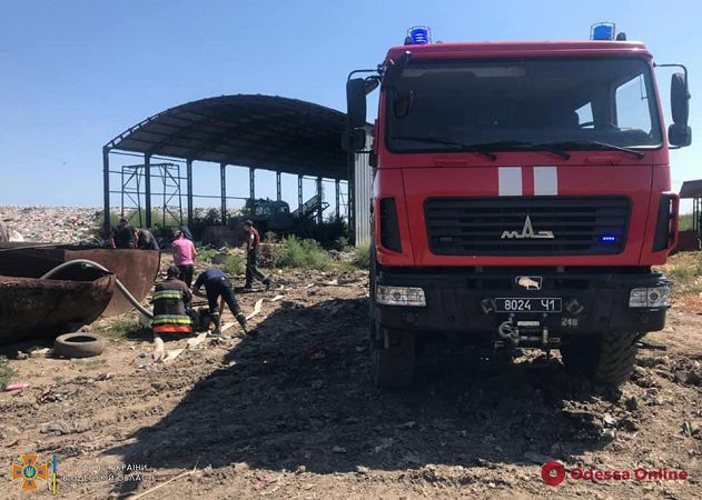 В Одесской области горела свалка (фото, видео)