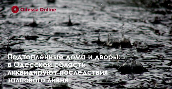 Подтопленные дома и дворы: в Одесской области ликвидируют последствия залпового ливня