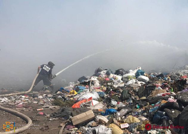 В Одесской области горела свалка (фото, видео)