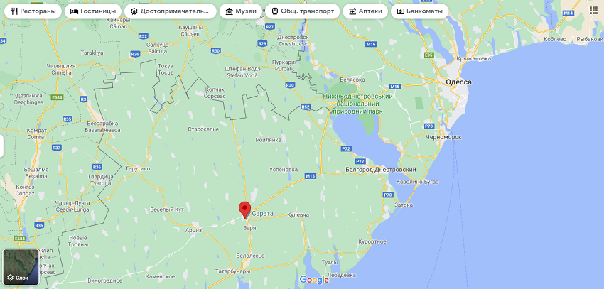 Пгт Сарата на карте