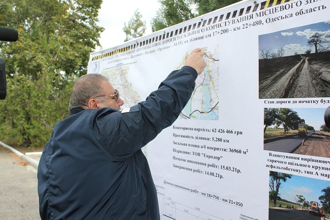 Шаг на пути к социально-экономическому развитию Болградского района: введен в эксплуатацию 5-километровый участок автодороги, соединяющий Владычень и Котловину