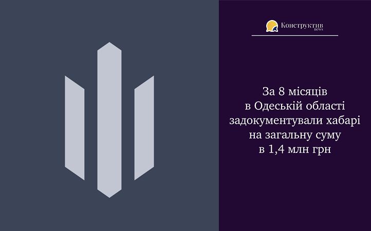 За 8 місяців в Одеській області задокументували хабарі на загальну суму в 1,4 млн грн