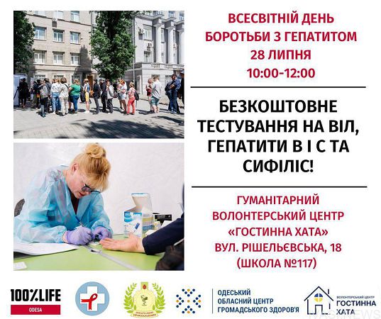У четвер в Одесі всіх бажаючих перевірять на ВІЛ, гепатити та сифіліс